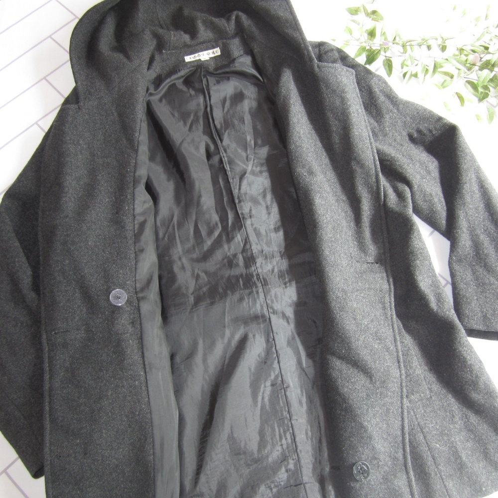 Jason Cole Charcoal Grey Wool Winter Coat sz M - Picture 7 of 8